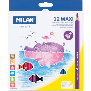 Színesceruza készlet vastag, háromszög test Milan 261 12 szín