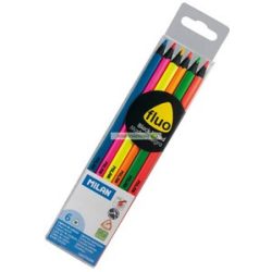   Színes ceruza készlet, neon, háromszögletű, Milan, "531",6 szín