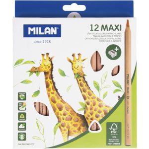 Színesceruza készlet vastag, háromszög test Milan 262 12 szín