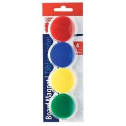 Mágneskorong, 40 mm, 4 db, ICO "JY-40", 4 szín