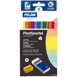   Zsírkréta, háromszögletű, ajándék hegyező+radír Milan 12 szín